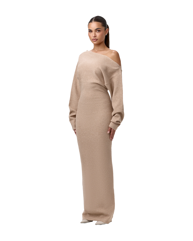 Knit Off The Shoulder Maxi Dress (1)