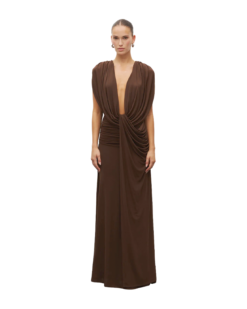 Plunge Drape Gown