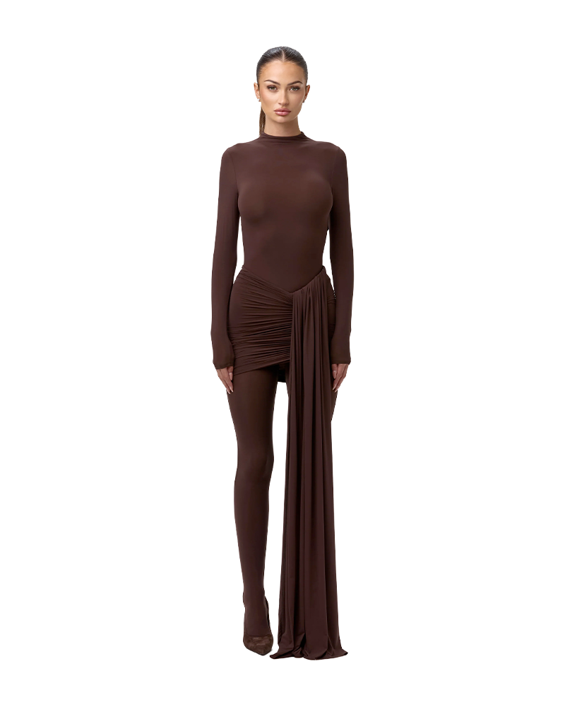 Ruched Drape Mini Skirt